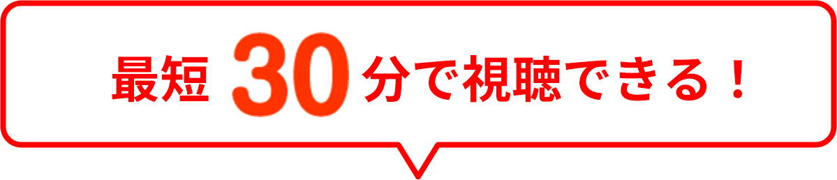 最短30分で視聴できる！